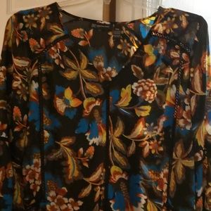 INC Blouse Multi Color flowers